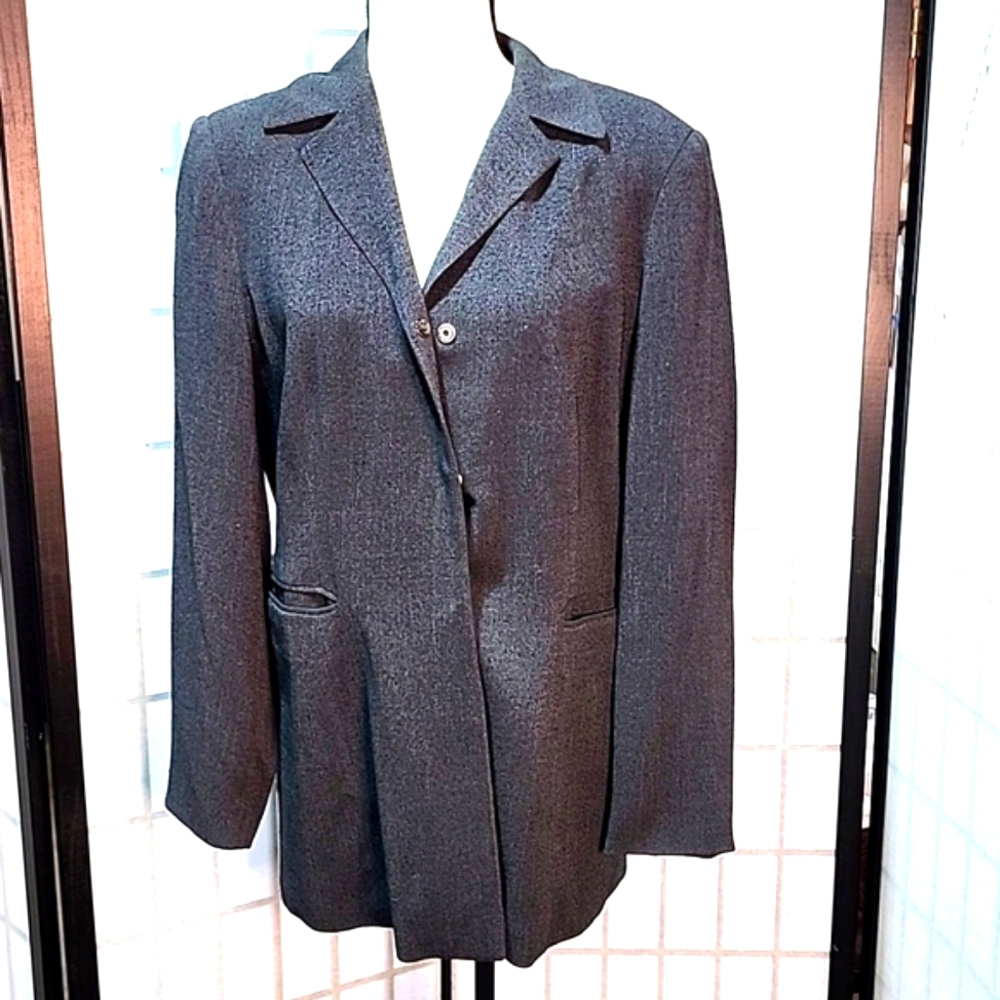 Vtg. HALSTON Y2K GreyBlazer Size 14